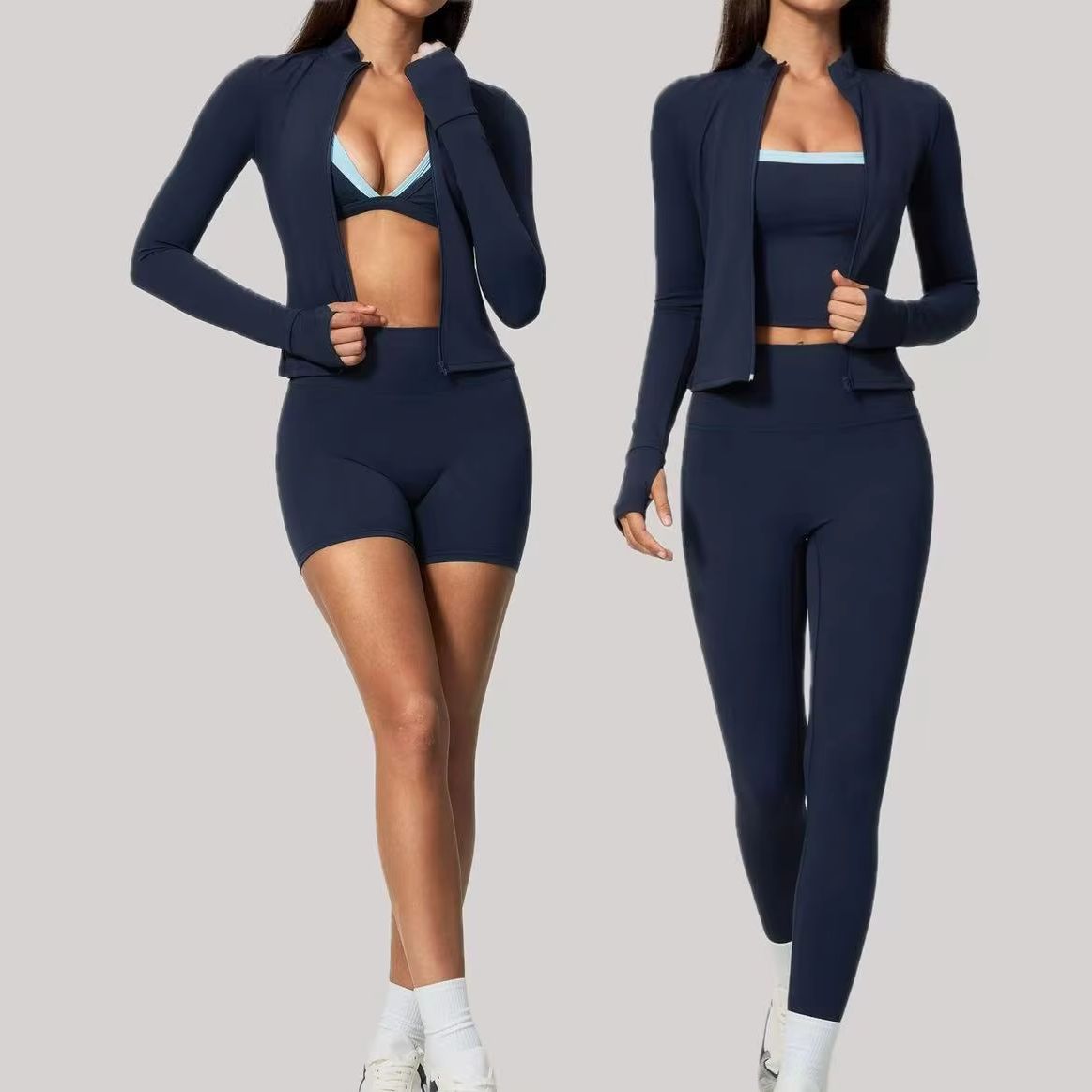 Yoga Fitness Jacket - 3PCS Yoga Sets Women Tracksuits Gym