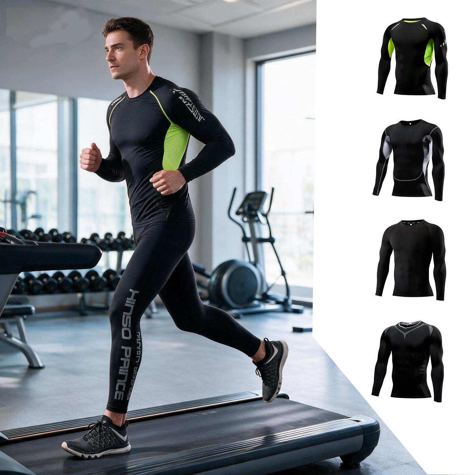 Yoga Fitness Set - 2026 Men Compression Sportswear Suit,Elastic Training
