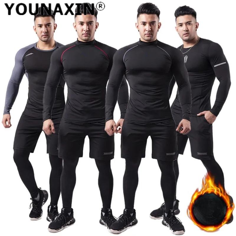 3-piece Men Plush Warm Sports  - đánh giá và giá Yoga Fitness Set