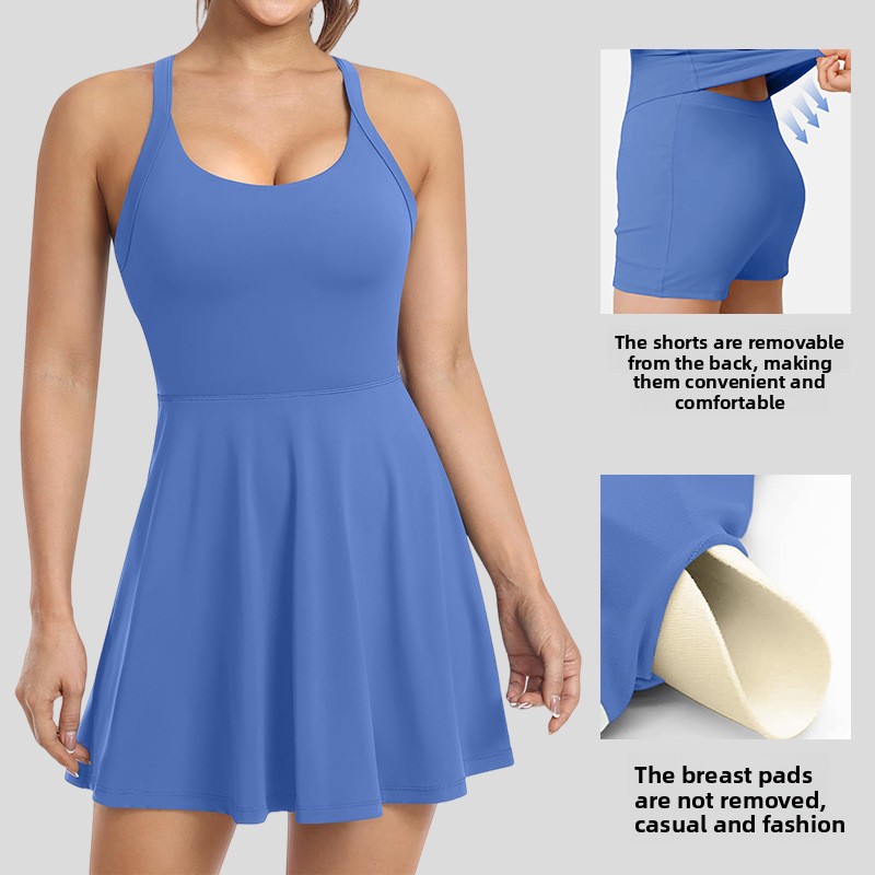 Sleeveless yoga sports dress w - đánh giá và giá Yoga Fitness Dress